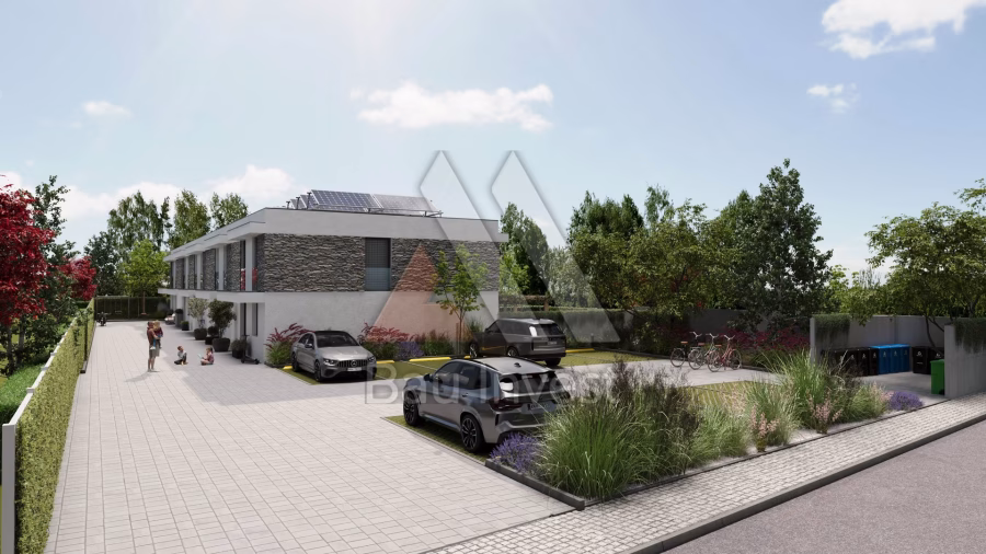 Reihenhäuser Hainburg, 3D-Visualisierung: Straßenansicht der Reihenhäuser
