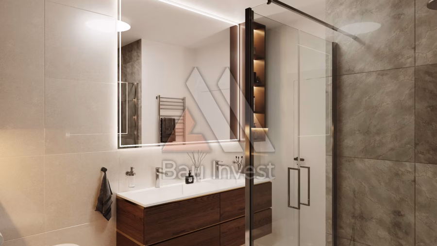 Reihenhäuser Hainburg, 3D-Visualisierung: Badezimmer mit Dusche