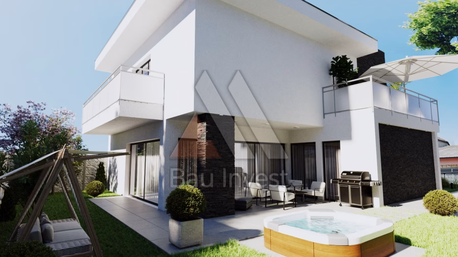 Haus Nickelsdorf, 3D-Visualisierung: Garten mit Whirlpool
