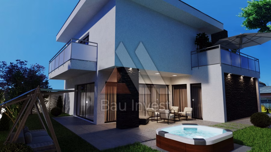 Haus Nickelsdorf, 3D-Visualisierung: Terrasse mit Whirlpool