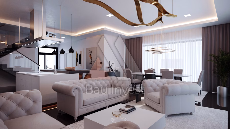 Haus Nickelsdorf, 3D-Visualisierung: Wohnzimmer